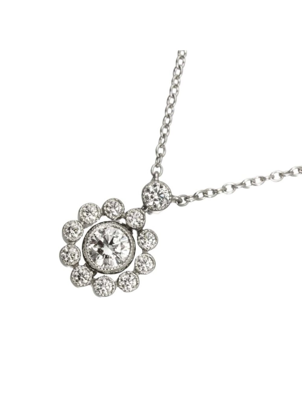 Tiffany & Co Enchant Flower Diamond Necklace 44 Platinum
